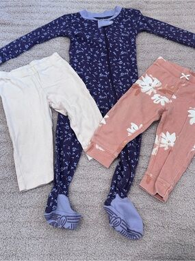 🌸 Burt’s Bees Baby & Carter’s Pink Floral Girls Bundle 12M-18M *